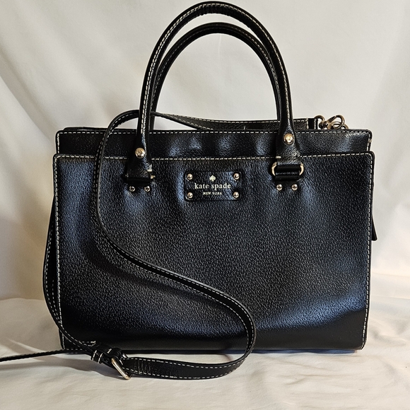 kate spade Handbags - Kate Spade Black Leather Structured Satchel